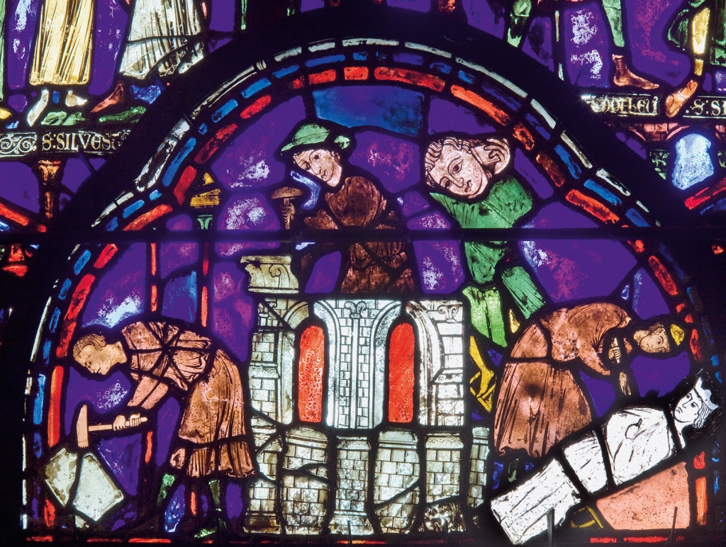 Glasfensterdetail in der Kathedrale von Chartre, Foto: © Joachim Bednorz