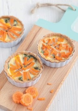 Mini-Quiches mit Karotten und Spinat