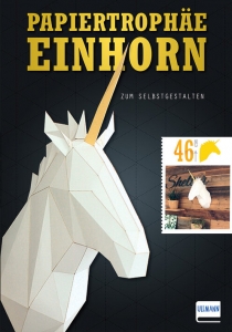 Papiertrophäe Einhorn