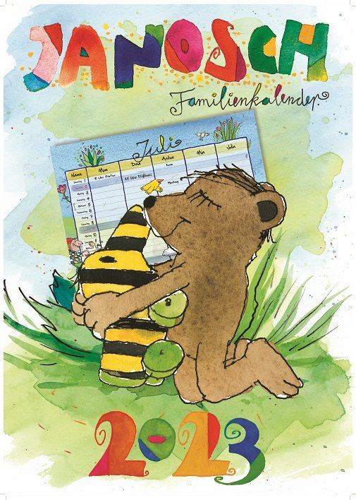Kreativ & farbenfroh: Janosch Familienkalender 2023