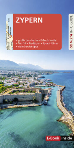 Zypern Reiseführer mit großer Landkarte, E-Book, Top 10 Sehenswürdigkeiten, Stadttour, Sprachführer und vielen Servicetipps, um die Insel optimal zu erkunden.