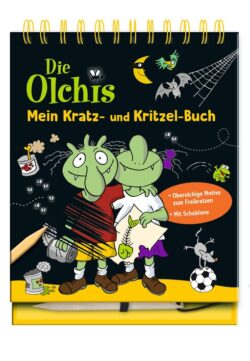 Die Olchis, Mein Kratz- und Kritzel-Buch mit bunten Illustrationen und Schablonen zum Freikratzen.