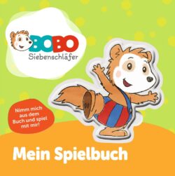 Bobo Siebenschläfer auf dem Cover seines interaktiven Spielbuchs mit bunten Farben und einladendem Design.