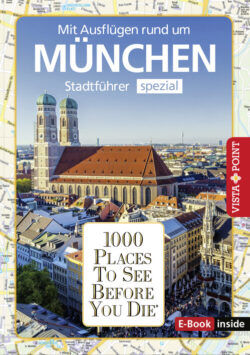 Stadtführer über München mit Sehenswürdigkeiten und Ausflügen, inklusive der berühmten Frauenkirche im Hintergrund.
